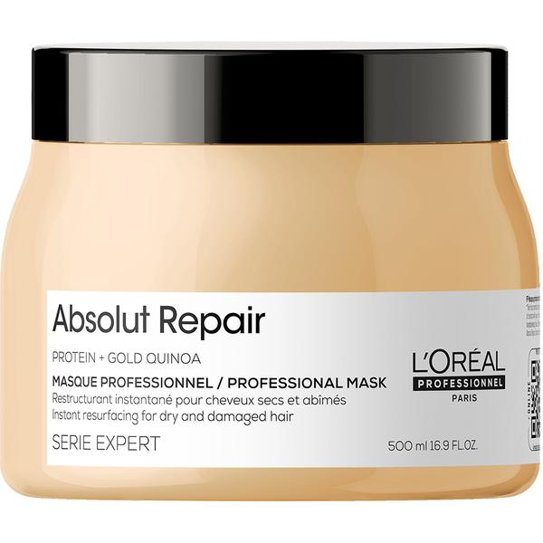 Masca Restructuranta pentru Par Deteriorat – L'Oreal Professionnel Serie Expert Absolut Repair Potein + Gold Quinoa Mask, 500ml 500ml fashion, style, rochii,adidasi, genti, reduceri, soldare, sale, designer, designers, moda, vintage, haine, clothes, cool, imbracaminte, accesorii