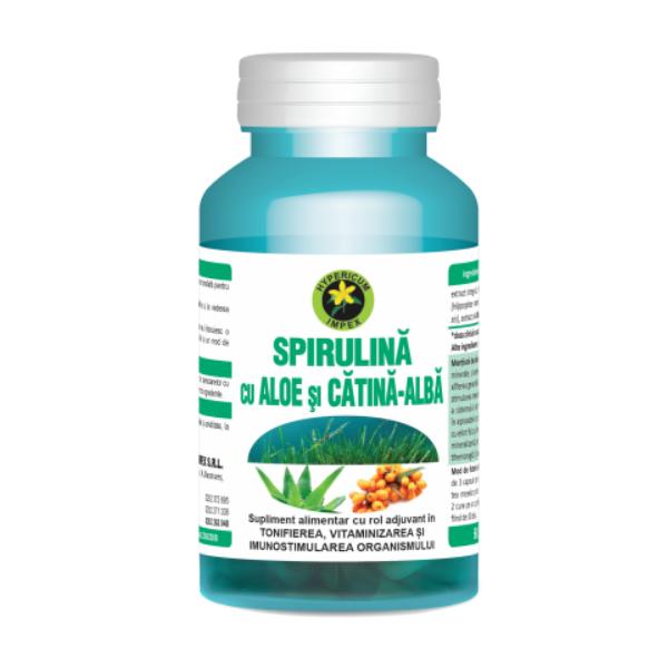 Spirulina cu Aloe si Catina-Alba Hypericum, 60 capsule