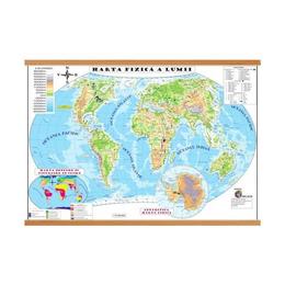 Harta de perete a lumii. Harta Fizica + Harta Politica, editura Carta Atlas