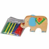 Joc Montessori elefant din lemn - blocuri de lemn de echilibrare jucarii lemn fag