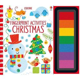 Carte de pictat pentru Craciun Christmas Fingerprint Activities editura Usborne