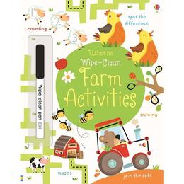 Carte cu activitati de la ferma scrie si sterge wipe clean farm activities usborne
