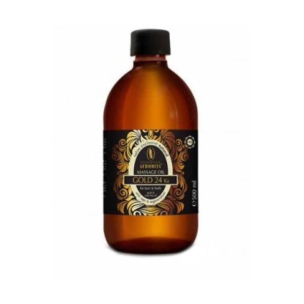 Ulei Natural pentru Masaj Pure Gold 24K Luxury Cosmetica Afrodita, 500 ml