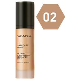Fond de ten hidratant - skeyndor vitamin c hydra comfort foundation, nuanta 02, 30ml