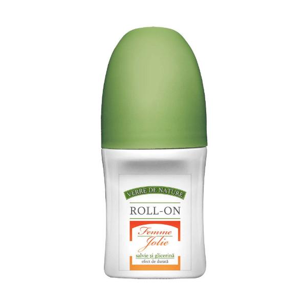 Deodorant Roll-On cu Salvie si Glicerina Verre de Nature Femme Jolie Manicos, 50ml 50ml imagine 2022