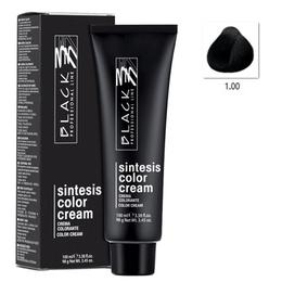 Vopsea Crema Permanenta - Black Professional Line Sintesis Color Cream, nuanta 1.00 Intense Black, 100ml