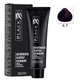 Vopsea Crema Permanenta - Black Professional Line Sintesis Color Cream, nuanta 4.7 Violet Medium Brown, 100ml