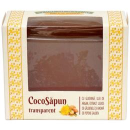 Cocosapun transparent cu glicerina, argan, galbenele si aroma de pepene galben manicos, 50g