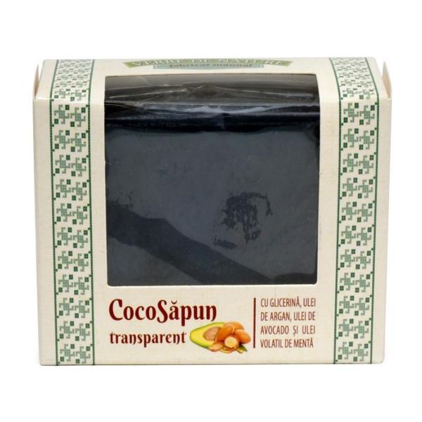 CocoSapun Transparent cu Glicerina, Argan, Avocado si Ulei Volatil de Menta Manicos, 50g esteto.ro