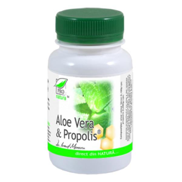 Aloe Vera si Propolis Pro Natura Medica, 200 capsule