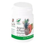 Ananas si Papaya Enzymes Pro Natura Medica, 60 comprimate