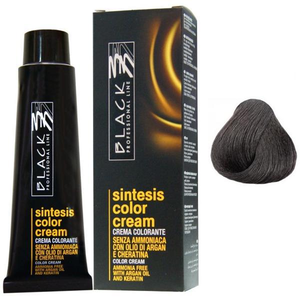Vopsea Crema Demi-permanenta – Black Professional Line Sintesis Color Cream, nuanta 1.0 Black, 100ml