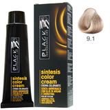 Vopsea Crema Demi-permanenta - Black Professional Line Sintesis Color Cream, nuanta 9.1 Ash Ultra Light Blond, 100ml