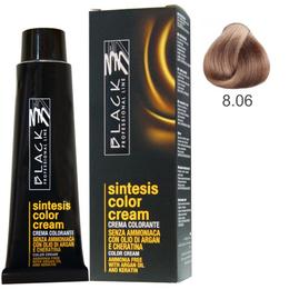 Vopsea crema fara amoniac - black professional line sintesis color cream ammonia free, nuanta 8.06 warm light blond, 100ml