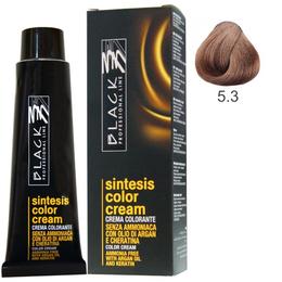 Vopsea crema fara amoniac - black professional line sintesis color cream ammonia free, nuanta 5.3 light golden brown, 100ml