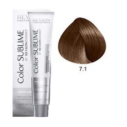 Vopsea fara amoniac - revlon professional color sublime by revlonissimo amonia free permanent color, nuanta 7.1 medium ash blonde, 75 ml