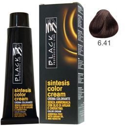 Vopsea crema fara amoniac - black professional line sintesis color cream ammonia free, nuanta 6.41 wood, 100ml
