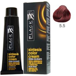 Vopsea crema fara amoniac - black professional line sintesis color cream ammonia free, nuanta 5.5 mahogany light brown, 100ml