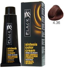 Vopsea crema fara amoniac - black professional line sintesis color cream ammonia free, nuanta 4.36 chestnut, 100ml