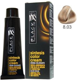Vopsea crema fara amoniac - black professional line sintesis color cream ammonia free, nuanta 8.03 honey, 100ml