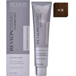 Vopsea permanenta - revlon professional revlonissimo colorsmetique permanent hair color, nuanta 4.3 medium golden brown, 60ml