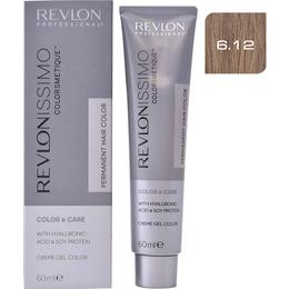 Vopsea permanenta - revlon professional revlonissimo colorsmetique permanent hair color, nuanta 6.12 dark pearly blonde, 60ml