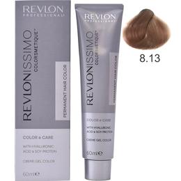 Vopsea permanenta - revlon professional revlonissimo colorsmetique high coverage permanent hair color, nuanta 8.13 light frosty beige blonde, 60 ml