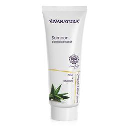 Sampon cu aloe si brusture pentru par uscat vivanatura, 250 ml