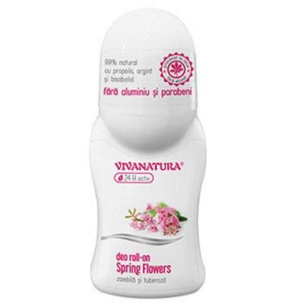 Poze Deodorant Roll-On Spring Flowers Zambila si Tuberoza Vivanatura, 50 ml