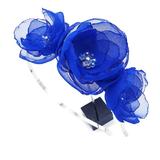 Coronita par cu flori, din voal stil matase albastru, handmade, Anna, Zia Fashion