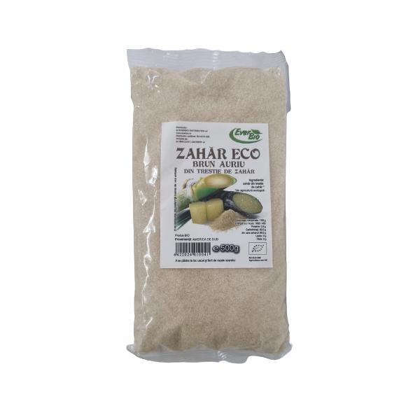Zahar Brun Auriu din Trestie de Zahar Ever Bio, 500g