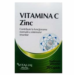 Vitamina c + zinc vitalia pharma, 20 comprimate