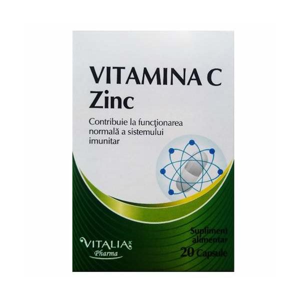 Vitamina C + Zinc Vitalia Pharma, 20 comprimate