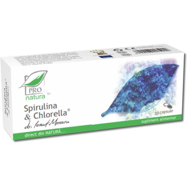 Spirulina si Chlorella Medica, 30 capsule