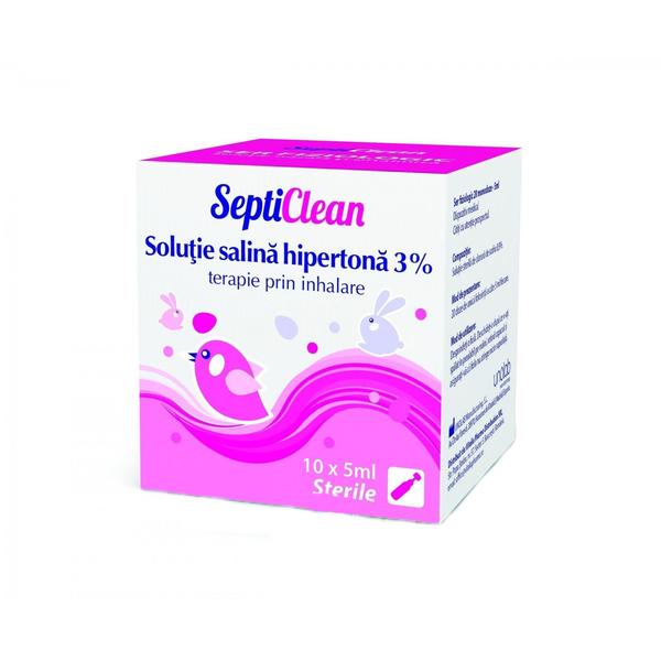 Solutie Salina Hipertona 3% Septiclean Vitalia Pharma, 10x5 ml