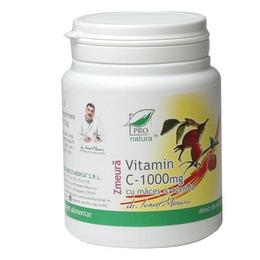 Vitamina c 1000mg, maces si acerola cu aroma de zmeura medica, 60 capsule