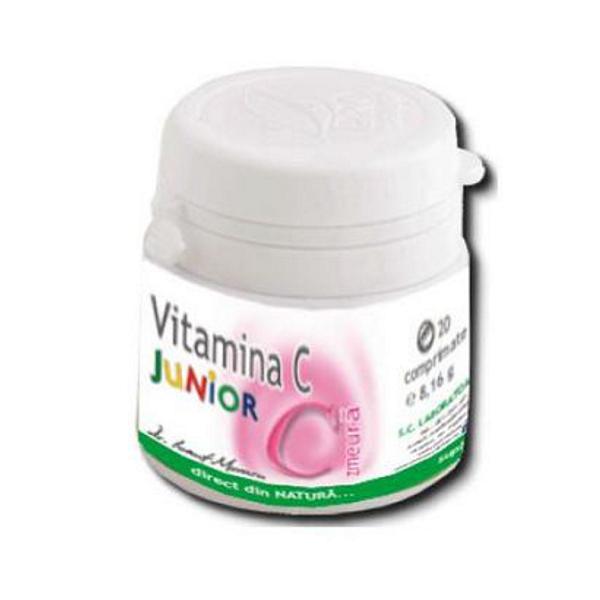 Vitamina c junior zmeura medica, 20 comprimate