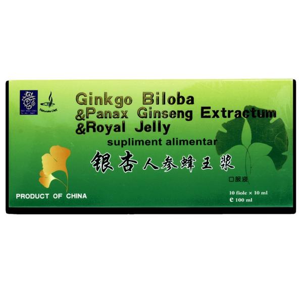 Ginkgo Biloba, Ginseng si Royal Jelly Naturalia Diet, 10 fiole x 10 ml