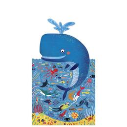 Puzzle londji, balena albastră în ocean