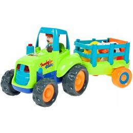 Tractor pentru copii MalPlay cu remorca,fermier, animalute sunete si lumini