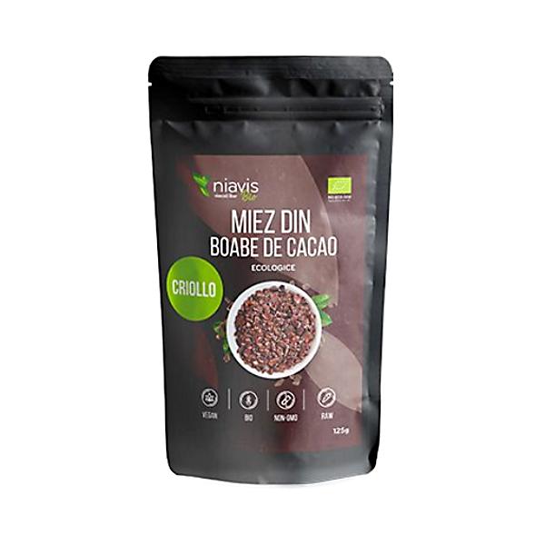 Miez din Boabe de Cacao Criollo Ecologice Niavis, 125g