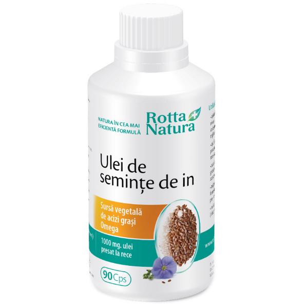 Ulei din Seminte de In Rotta Natura, 90 capsule
