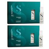 Pachet 2 x Lotiune de Reconstructie pentru Par Deteriorat - Alfaparf Milano Semi Di Lino Reconstruction Reparative Lotion A-Z Bond Complex, 6 x 13 ml