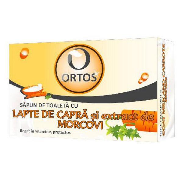 Sapun cu Lapte de Capra si Extract de Morcov Ortos Prod, 100 g poza