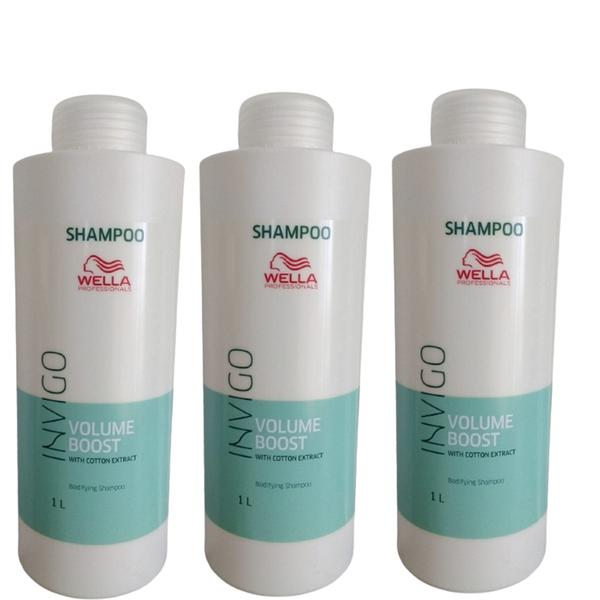 Pachet 3 x Sampon pentru Volum - Wella Professionals Invigo Volume Boost Bodifying Shampoo, 1000ml imagine