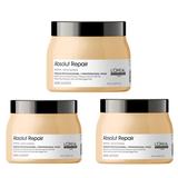 Pachet 3 x Masca Restructuranta pentru Par Deteriorat - L'Oreal Professionnel Absolut Repair Gold Quinoa + Protein Instant Resurfacing Masque, 500ml