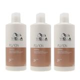 Pachet 3 x Sampon Reparator - Wella Professionals Fusion Intense Repair Shampoo, 500ml