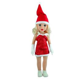 Papusa craciunita 45 cm rosie - cherubic