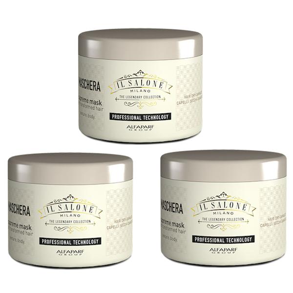 Pachet 3 x Masca Par Foarte Degradat si Uscat – Alfaparf Milano Il Salone Supreme Mask 500 ml 500 imagine noua