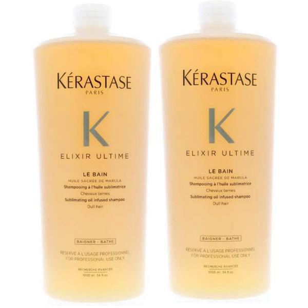 Pachet 2 x Sampon pentru Stralucire - Kerastase Elixir Ultime Le Bain Sublimating Oil Infused Shampoo, 1000ml